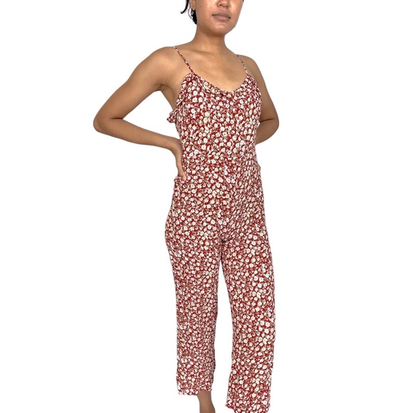 Reformation Red Floral Cut-Out Jumpsuit - Picture 3 of 12